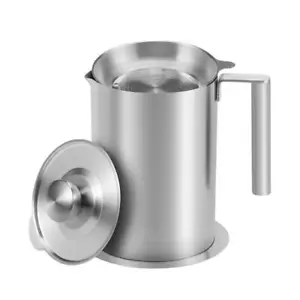 1.8 L/1.9 Quart Stainless Steel Grease Strainer and Container - Large Oil Sto... - Picture 1 of 6