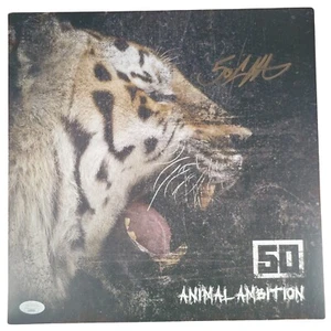 50 Cent Signed Animal Ambition 12x12 Record Album Flat Rap Hip Hop Autograph JSA - Picture 1 of 7