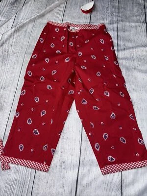 Hartstrings Girls Size 6 Red Paisley Pattern Drop Pants Vintage NEW - Image 1 of 3