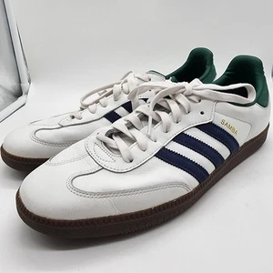ADIDAS ORIGINALS SAMBA OG IH4882 12.5 Uomo Bianco/Blu/Verde Collegiale/Gomma - Foto 1 di 10