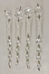 Lote de piezas facetadas prismas araña cristal cristal repuesto vintage D - Imagen 1 de 6