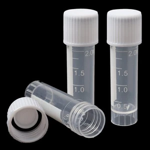 100 Pack 2 ml Plastic Vials Self Standing Cryogenic Vial Lab Small Lab Vial P... - Bild 1 von 6