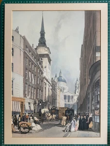 Impresión antigua de 1842; San Pablo de Ludgate Hill, Londres después de T.S. Niños - Imagen 1 de 4