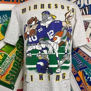 Minnesota Vikings NFL Looney Tunes Gray short sleeve T shirt AN52530 - Picture 1 of 2