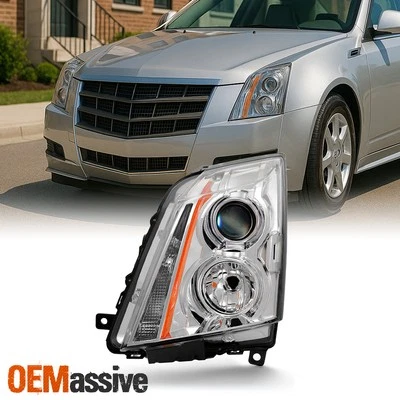 Fits 2008-2014 Cadillac CTS Left Driver Side Projector Headlight Light 08-14 - Image 1 of 4