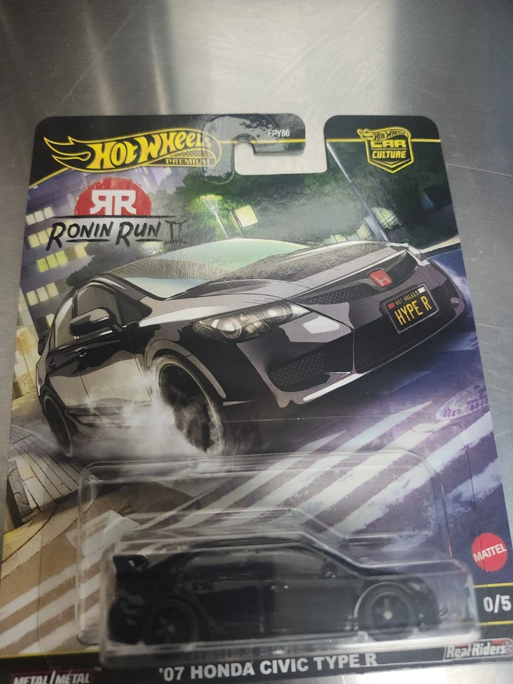 Honda Civic Type R Black Chase 0/5 Hot Wheels Car Culture Ronin Run II '07 Foto 1 de 1