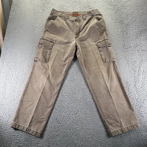 St. John's Bay Pant Mens 34x30 Brown Cotton Cargo Straight Leg Workwear Utility - Picture 1 of 10
