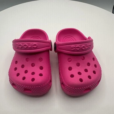 Crocs Classic Clogs Toddler Size C6 Pink Crush Kids Slip On Water Shoes Sandals - image 1 of 4
