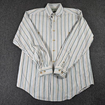 VTG Eddie Bauer Shirt Men's M Multi Vertical Striped Button Down Pastel Color - Image 1 of 4