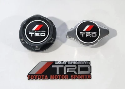 GUNMETAL CNC ENGINE OIL CAP & RADIATOR CAP FOR TUNDRA TACOMA RAV4 SUV Car JDM - Image 1 of 4