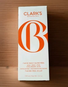 Clark's Botanicals 7-Acid Daily Glow Peel Full Size 3.3oz, 100ml NIB Open Box - Picture 1 of 4