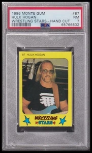 1986 Monty Gum Wrestling Stars-Hand Cut #87 Hulk Hogan-Hand Cut PSA 7 - Picture 1 of 2
