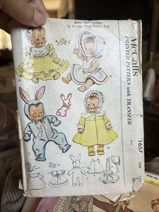 McCalls Pattern 1657 VTG 1951 Doll Clothes Tiny Tears  Bunny Costume Original - Picture 1 of 1