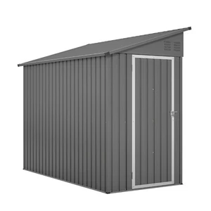 Shed Lean to Storage Shed, Outdoor 4' x 8' Metal Wall Side Storage Sheds & Ou... - Picture 1 of 9