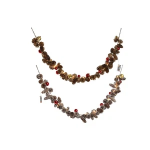 Christmas garland Home ESPRIT White Brown Red Golden 8 x 8 x 120 cm (2 Units) - Imagen 1 de 4