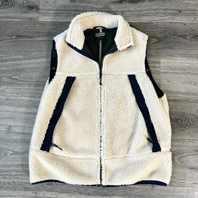 J.Crew Nordic Fleece Vest Men’s XLarge Sherpa Lined Beige Zip Front Outdoor - Image 1 of 4