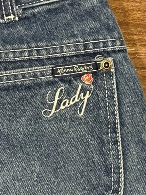 Vintage *KENNY ROGERS* Denim Jeans 70s 80s Original High Rise Embroidered Rose!! - Image 1 of 4