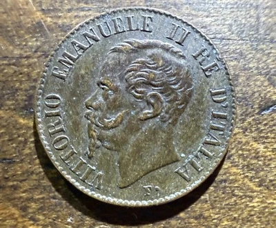 Amazing Italy 1867 M  1 Centesimo - Victor Emmanuel II KM# 1 XF Condition - Image 1 of 4