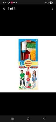 Melissa & Doug Fregona Barrido de Polvo 6 Piezas Juego de Simulación Vamos a Jugar Casa Kit Foto 1 de 4