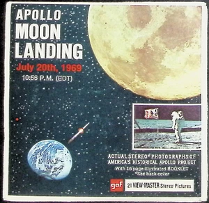 Apollo Moon Landing 1969 3d View-Master 3 Reel Packet Buzz Aldrin Neil Armstrong - Picture 1 of 3