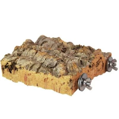 KORK-DEKO SITZBRETT f. Wellensittiche Vogel Käfig 15x15 cm Sitzplatz | Naturkork gereinigt