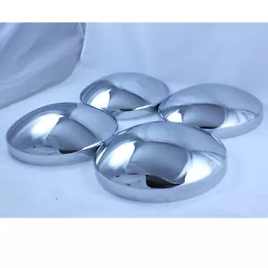 Baby Moon Chrome Steel Centre Hub Cap Smoothie 10-3/16" ID x 3" High (Set of 4) - Picture 1 of 4