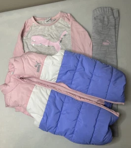 PUMA Kids' 3-Piece Vest Set, Purple Pink Gray Size XS - Picture 1 of 10