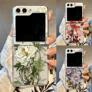 Phone Case For Samsung Z Flip6 Flip5 Flip7 3 Flower ShockProof Hard Slim Cover - Foto 1 di 17