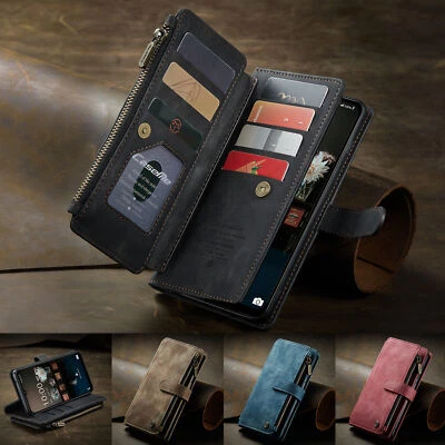 Zipper Leather Wallet Card Case Cover For Samsung S23 S22 Ultra A34 A54 A32 A13 - Image 1 of 4