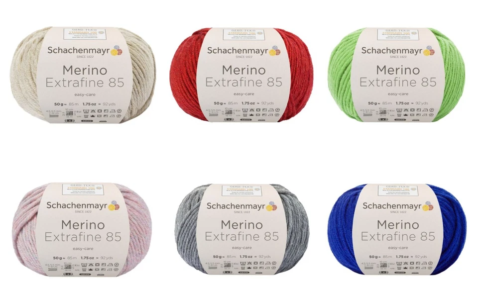 50g Schachenmayr Merino Extrafine 85 Merinowolle Wolle Stricken Häkeln ABVERKAUF - Bild 1 von 1