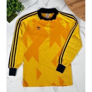 Rare 80s Adidas #1 Dynamo Kyiv Goalkeeper Football Jersey Yellow Size S - Picture 1 of 9