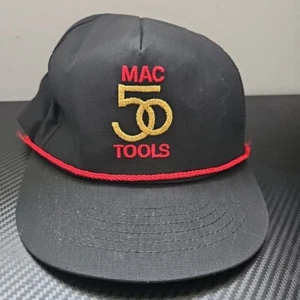 Vintage Mac Tools 50th Anniversary 1988 Hat Cap Black Gold Embroidered Snapback - Picture 1 of 7
