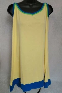 Joe Boxer Womens Shirt Top Blouse Size 3X Yellow Green Blue - Picture 1 of 12