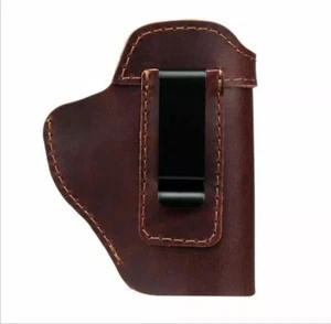 Brown Gun Holster Concealed Carry Leather IWB Handgun For Taurus 9mm Pistol- RH - Picture 1 of 9