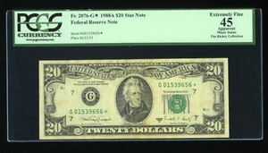 DBR 1988-A $20 FRN STAR Chicago Fr. 2076-G* PCGS App 45 Serial G01539656* - Picture 1 of 2