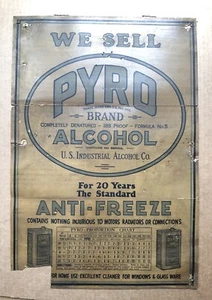Rare Antique Vintage Gas Oil PYRO Antifreeze Dealer Garage Shop Sign Display - Picture 1 of 6