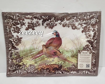 NEW Spode Woodland Pheasant Bird Cloth Placemats Set Of 4 Thanksgiving Harvest - Image 1 of 3