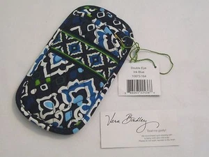 Vera Bradley INK BLUE Double Eye EYEGLASSES SUNGLASSES CASE 4 PURSE Tote BAG NWT - Picture 1 of 3