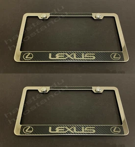 2PCxLEXUSHALO STAINLESS STEEL LICENSE PLATE FRAME -Carbon Fiber Style (UD) - Picture 1 of 2