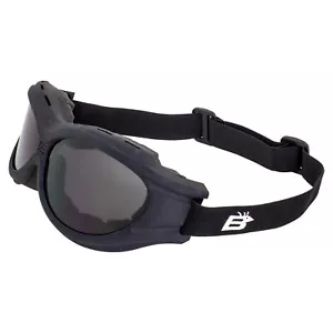 Birdz Buzzard Large Padded Motorcycle Riding Goggles Smoke Lens Fit Over Glasses - Picture 1 of 9