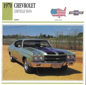 Edito Service photo card 1970 CHEVROLET CHEVELLE SS 454 Spec Sheet car fact 1991 - Bild 1 von 2