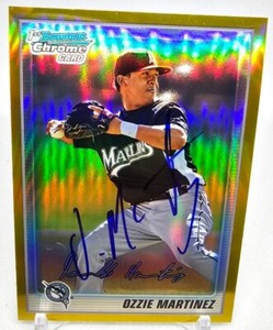2010 Bowman Chrome Prospects Gold Refractor /50 Ozzie Martinez #BCP184 Signed Rc