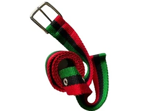 Africa Canvas Belt Flag Mini Banner Buckle  Afro sexy African Belts Adjustable - Picture 1 of 3