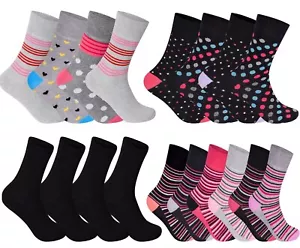 Womens Diabetic Socks Ladies Non Elastic Loose Top Soft Grip Cotton Rich 4-8 - Picture 1 of 31