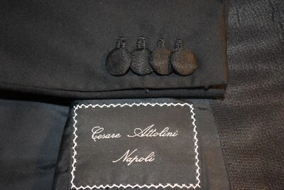 Chaqueta de Cena Esmoquin Negro Cesare Attolini by Domenico Vacca 56 (UE) Lana S'110 Foto 1 de 4