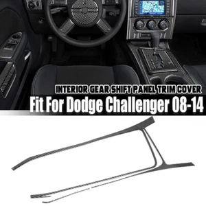 2pcs For Dodge Challenger 2008-2014 Carbon Fiber Gear Shift Frame Trim Cover - Bild 1 von 14