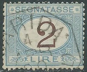 1870-74 REGNO SEGNATASSE USATO 2 LIRE - RB31-9 - Picture 1 of 1