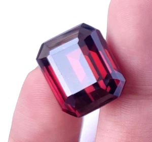 EGL Certified 51.50Ct Natural Cambodian Red Emerald Cut Zircon Loose Gemstone . - Picture 1 of 11