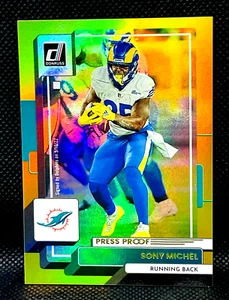 2022 Panini Donruss NFL - SONY MICHEL #16 - Gold Press Proof - Holo Prizm SP - Picture 1 of 2