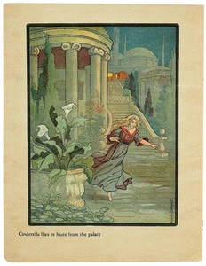NOBLE IVES Antiguo y Raro Libro 1912 Cromolito CENICIENTA VUELA APRESURADAMENTE... - Imagen 1 de 1